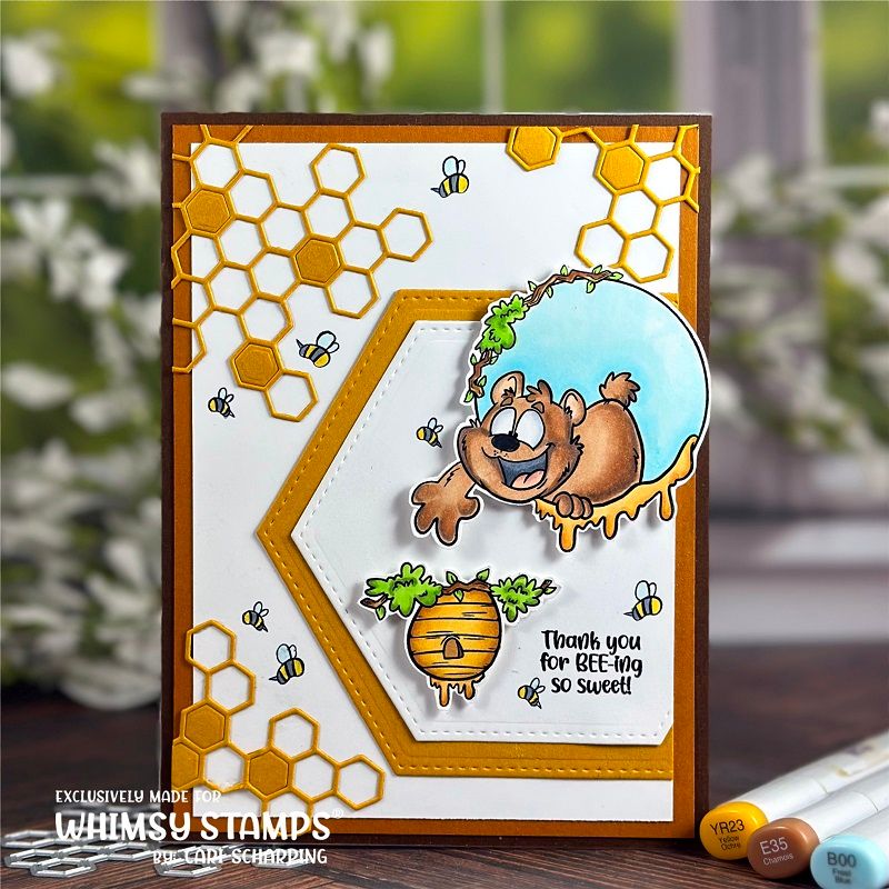 Whimsy Stamps Honeybear Clear Stamps dp1040a beehive