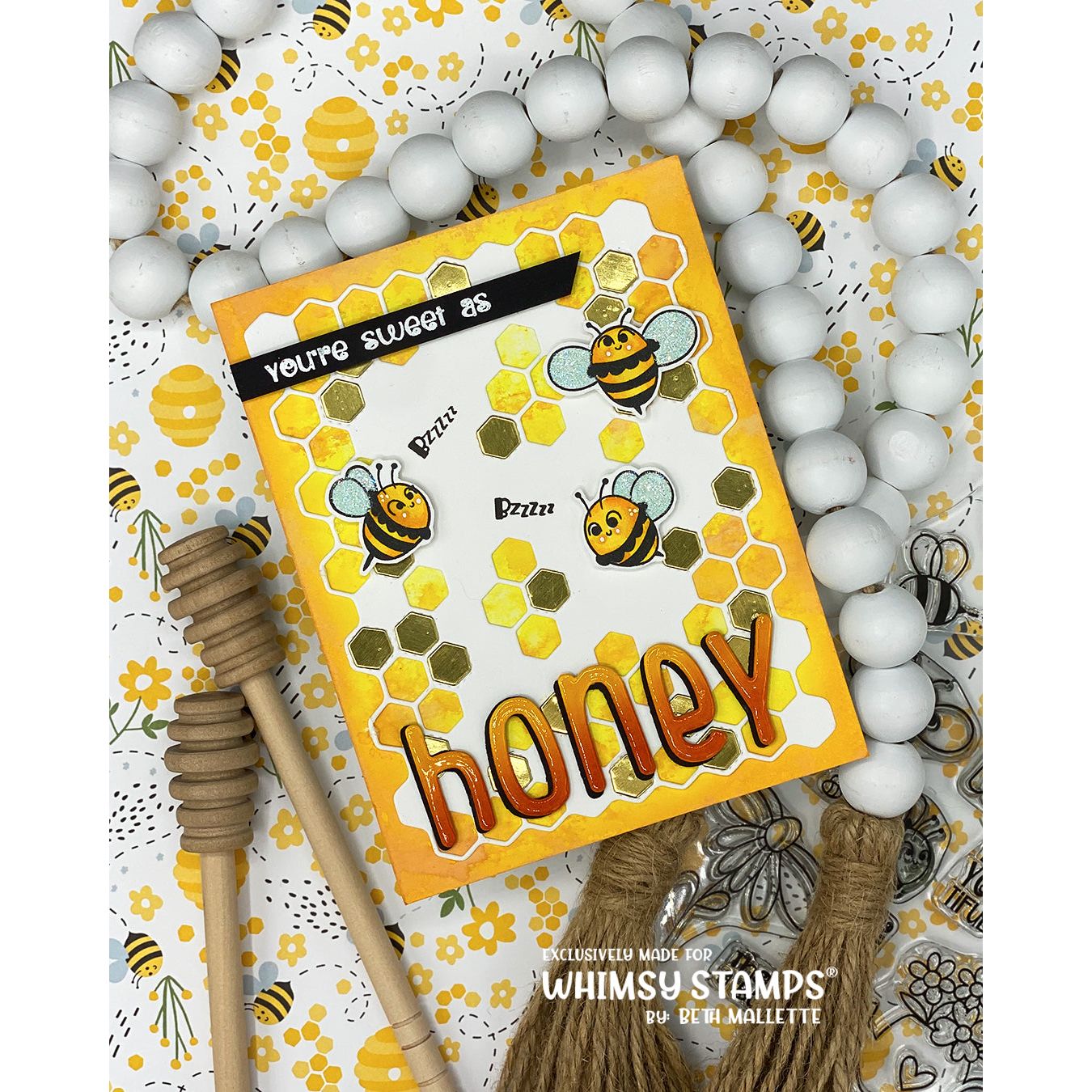 Whimsy Stamps Honeycomb Dies wsd008 bees