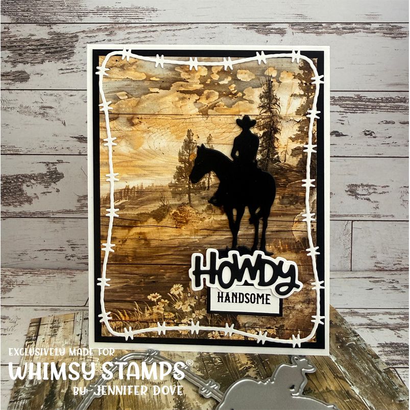 Whimsy Stamps Howdy Word and Shadow Dies wsd148a howdy