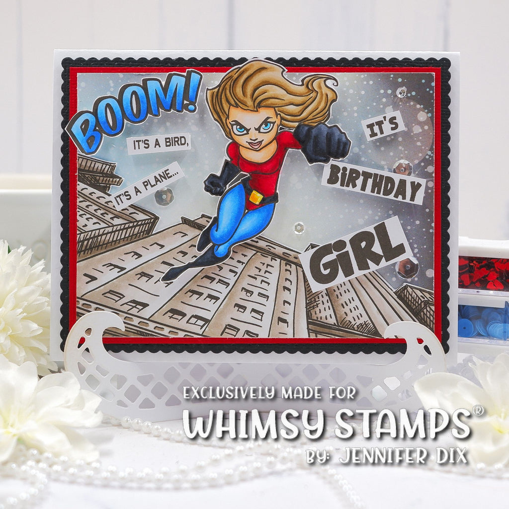 Whimsy Stamps It's Birthday Girl Clear Stamps cwsd296a building