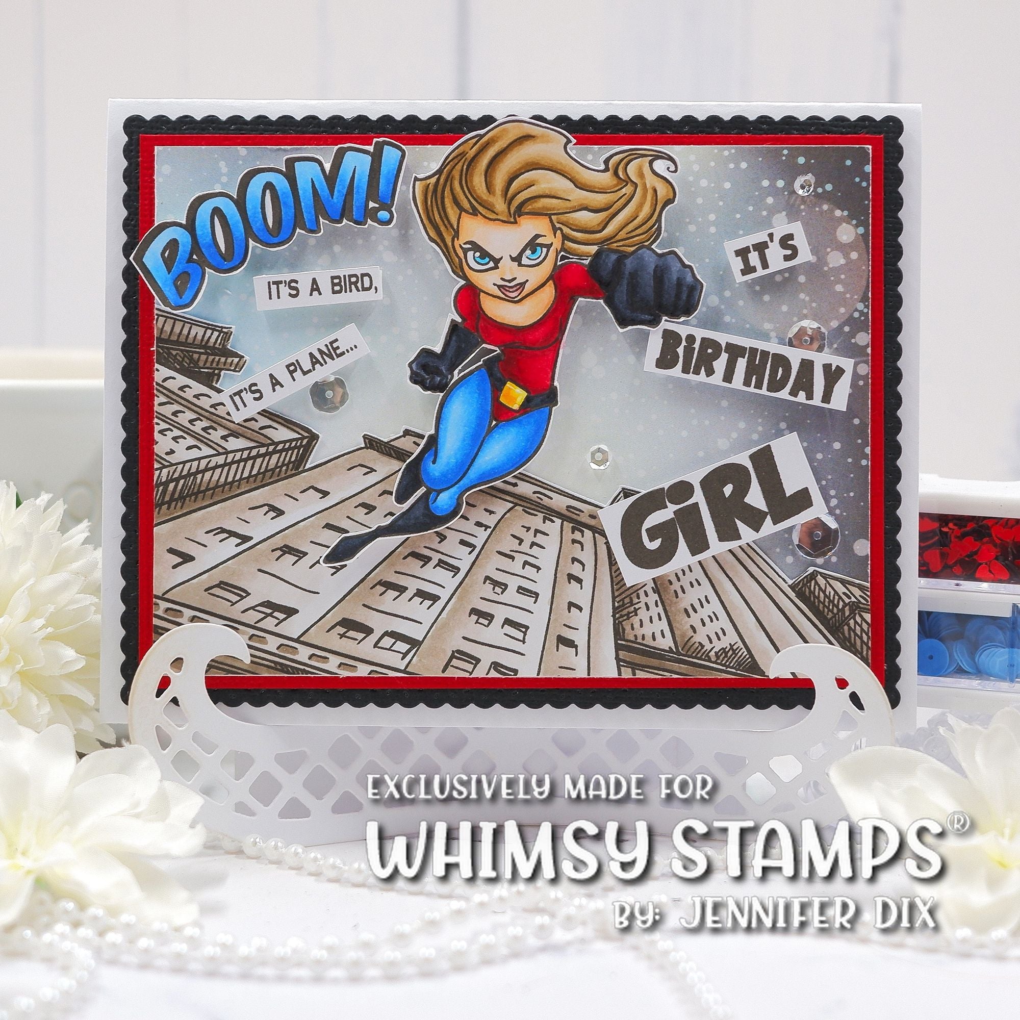 Whimsy Stamps It's Birthday Girl Clear Stamps cwsd296a building