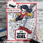 Whimsy Stamps It's Birthday Girl Clear Stamps cwsd296a red
