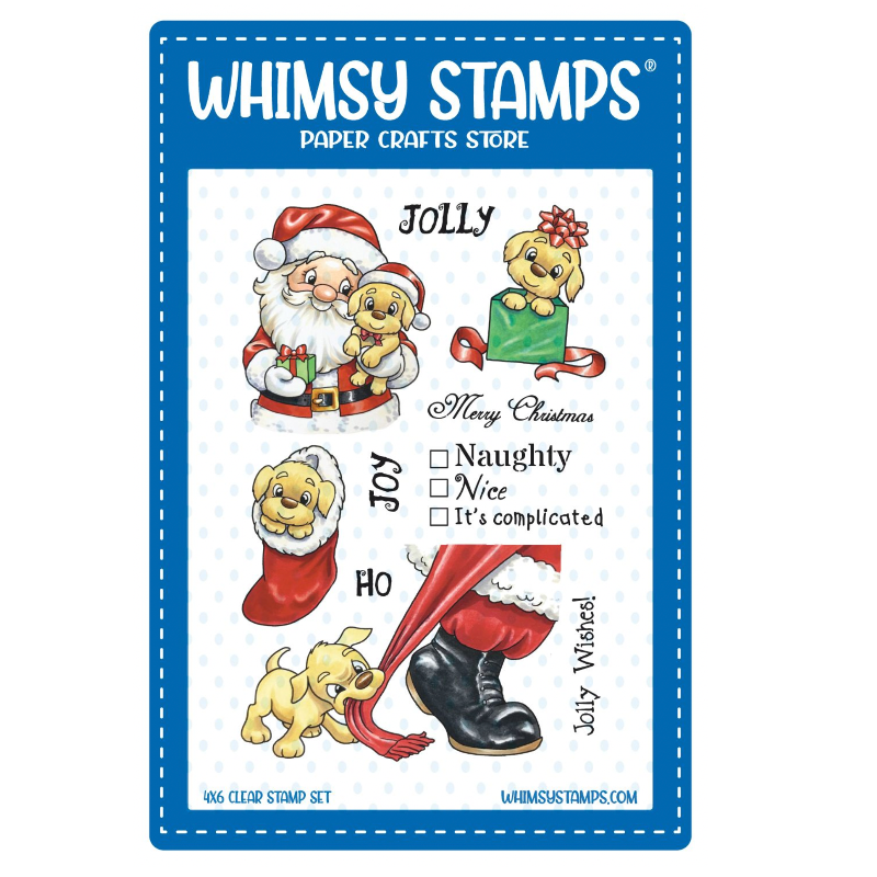 Whimsy Stamps Jolly Puppy Kisses Clear Stamps c1279a