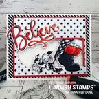 Whimsy Stamps Jolly Puppy Kisses Clear Stamps c1279a dots