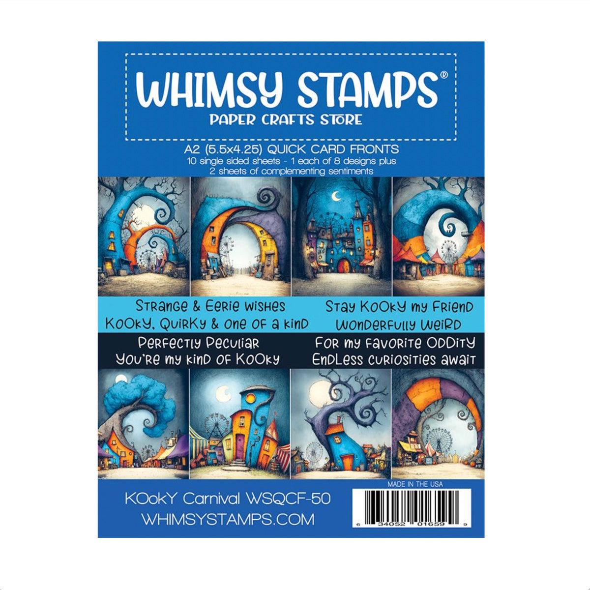 Whimsy Stamps Kooky Carnival Quick Card Fronts wsqcf-50