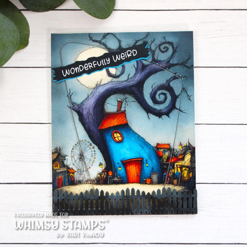 Whimsy Stamps Kooky Carnival Quick Card Fronts wsqcf-50 wonderfully weird card