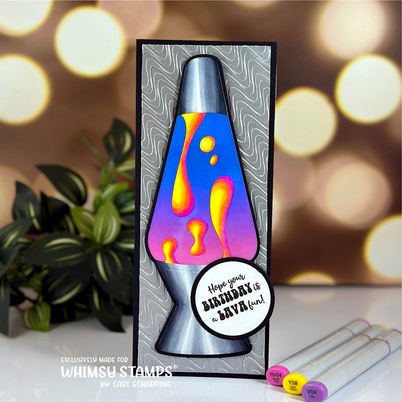 Whimsy Stamps Lava Lamp Dies wsd448a happy birthday