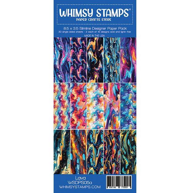 Whimsy Stamps Lava Slimline Paper Pack wsdps05a
