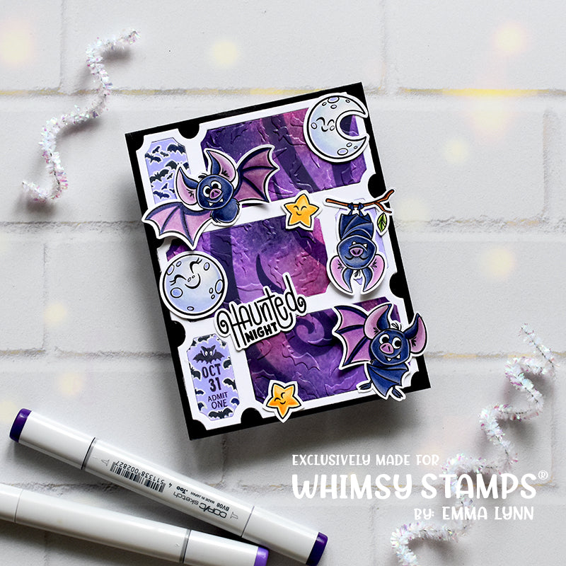 Whimsy Stamps Lets Get Spooky Clear Stamps khb162a moons