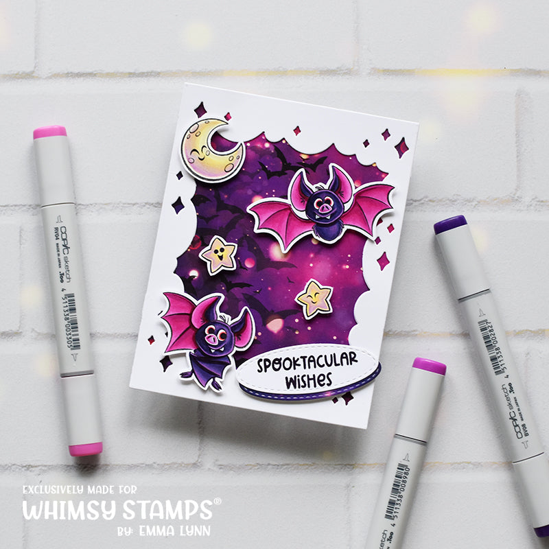 Whimsy Stamps Lets Get Spooky Clear Stamps khb162a stars