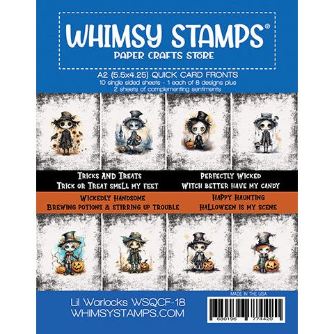 Whimsy Stamps Lil Warlocks Quick Card Fronts wsqcf-18