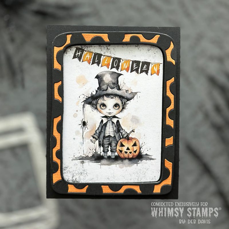 Whimsy Stamps Lil Warlocks Quick Card Fronts wsqcf-18
