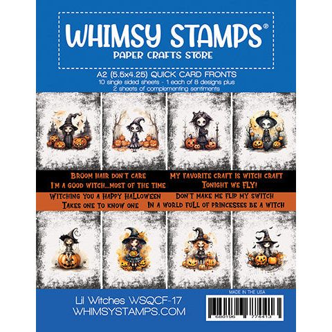 Whimsy Stamps Lil Witches Quick Card Fronts wsqcf-17