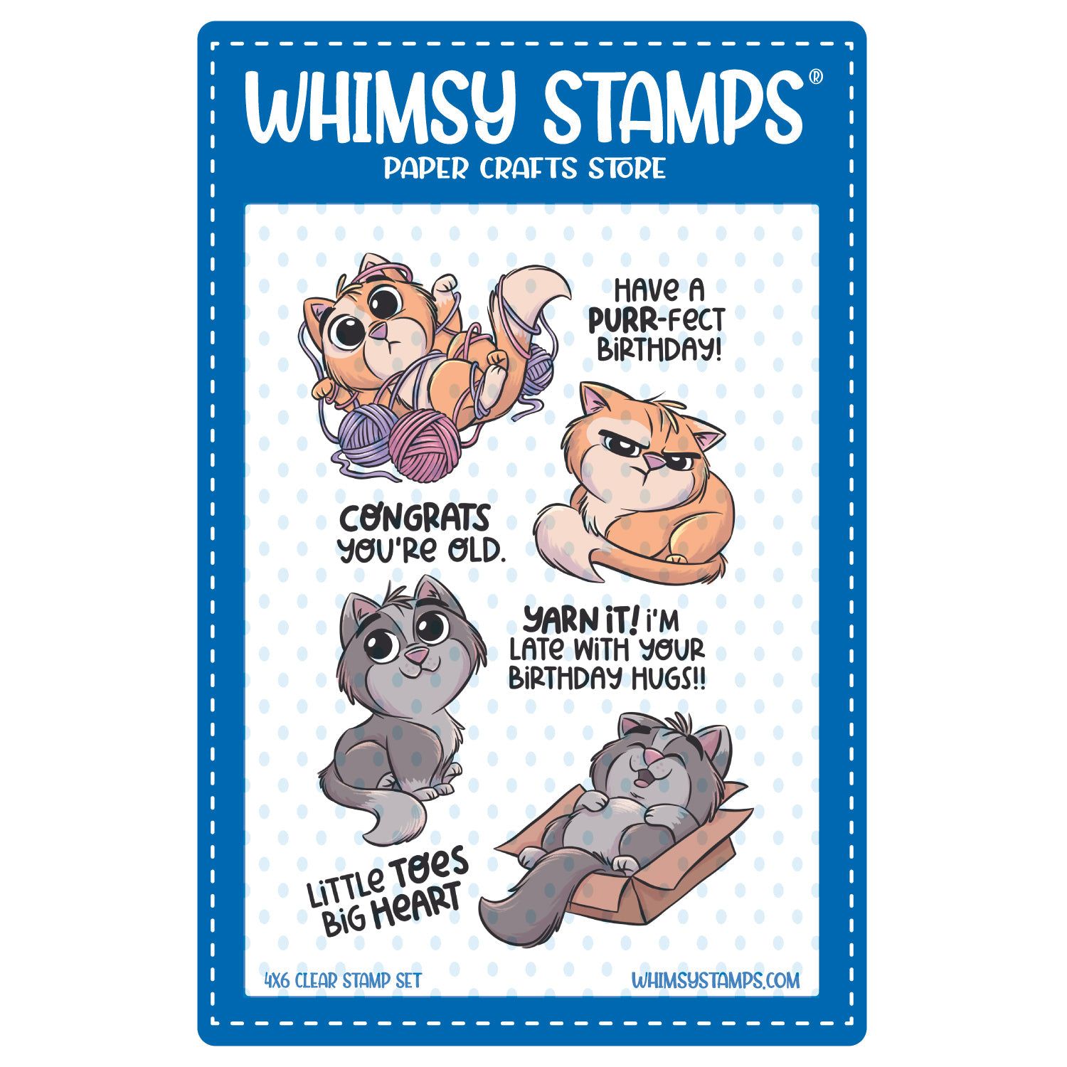 Whimsy Stamps Little Toes Kitty Day Clear Stamps khb186a