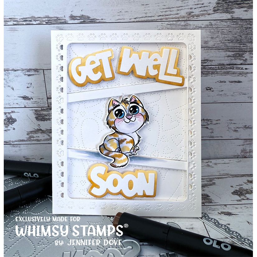 Whimsy Stamps Little Toes Kitty Day Clear Stamps khb186a get well soon