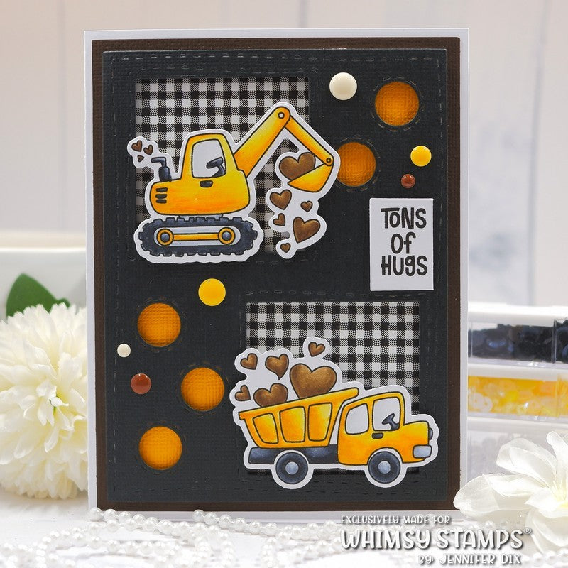 Whimsy Stamps Loads of Love Clear Stamp and Die Set dots and plaid
