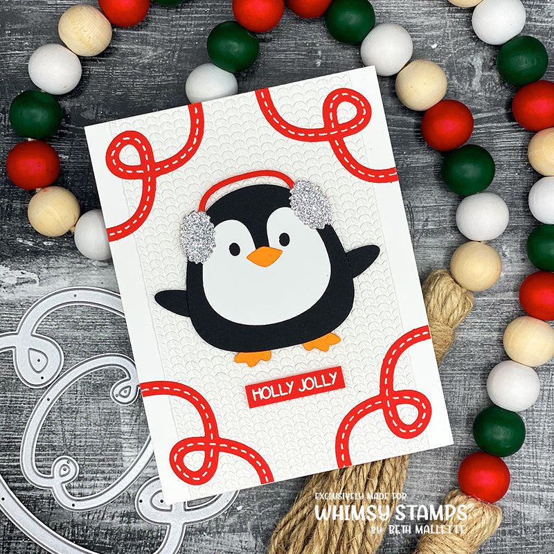 Whimsy Stamps Loopdidoos 3 Dies wsd393a penguin