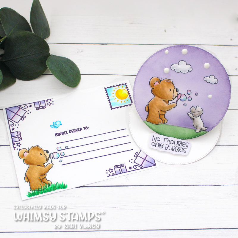 Whimsy Stamps Mail Mates Celebrate Clear Stamps cwsd394a presents