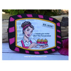 Whimsy Stamps Meme Oh Look Clear Stamps cwsd366 pink black frame card | color-code:ALT02