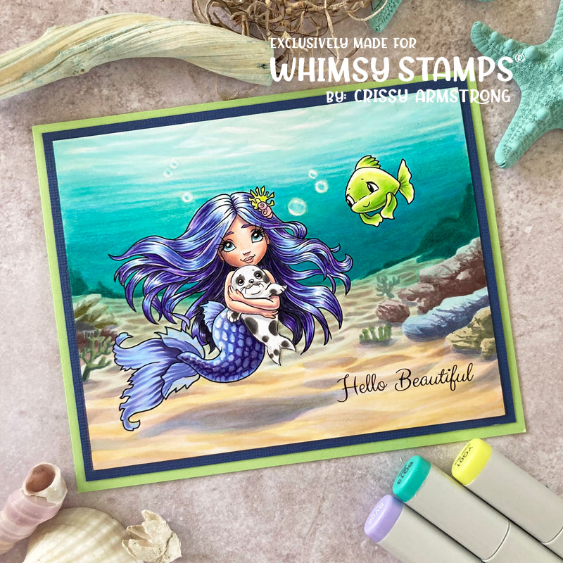 Whimsy Stamps Mermaid Friends Clear Stamps c1273a hello