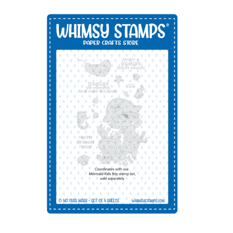 Whimsy Stamps Mermaid Kids Boy No Fuss Masks wsnfm49
