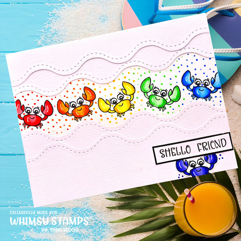 Whimsy Stamps Mermaid Kids Girl Clear Stamp and No Fuss Mask Set rainbow