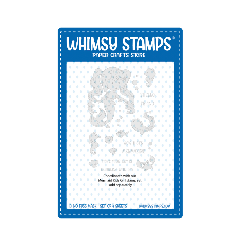 Whimsy Stamps Mermaid Kids Girl No Fuss Mask wsnfm50