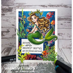 Whimsy Stamps Mermaid Meditations Clear Stamps c1299a you are loved