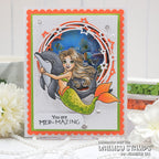 Whimsy Stamps Mermaid Whispers Clear Stamps c1301a orange stars