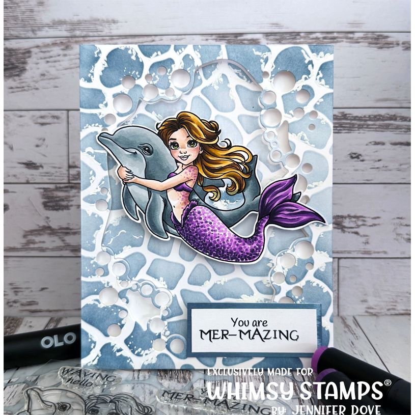 Whimsy Stamps Mermaid Whispers Clear Stamps c1301a water bubbles