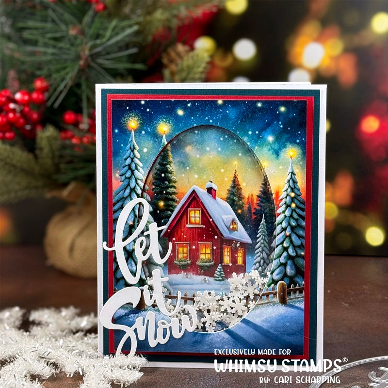 Whimsy Stamps Merry Mail Quick Card Fronts wsqcf-38 let it snow