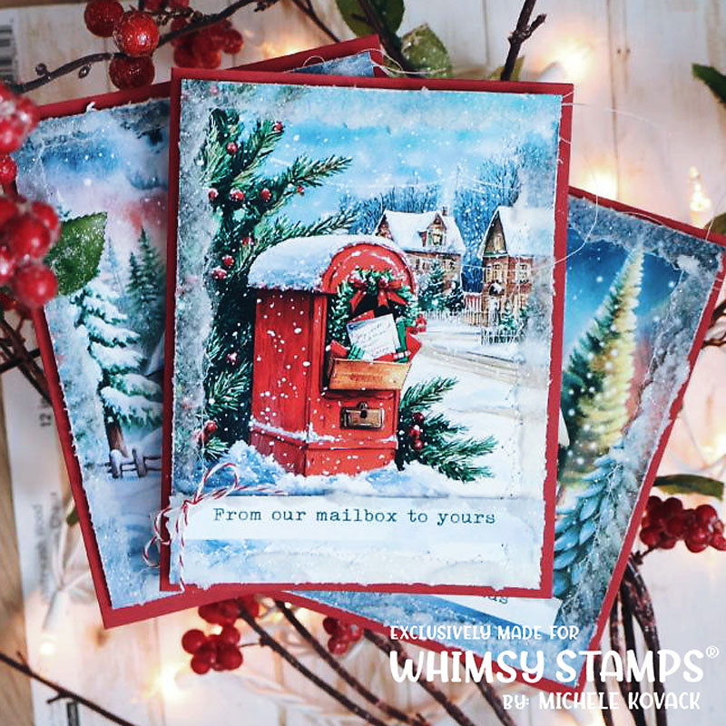 Whimsy Stamps Merry Mail Quick Card Fronts wsqcf-38 mailbox
