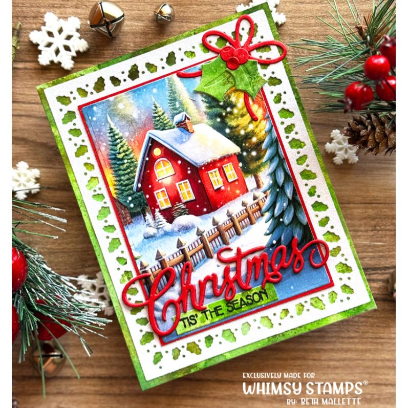 Whimsy Stamps Merry Mail Quick Card Fronts wsqcf-38 tis the season