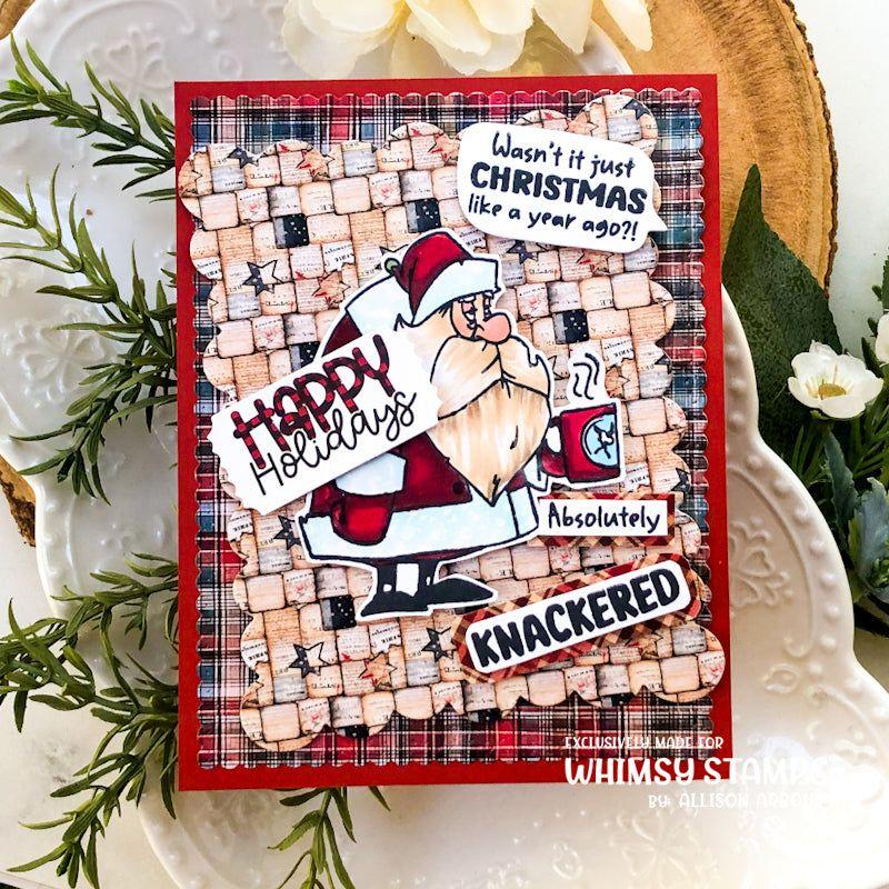 Whimsy Stamps Merry Stressmas Clear Stamps and Mask Set happy holidays