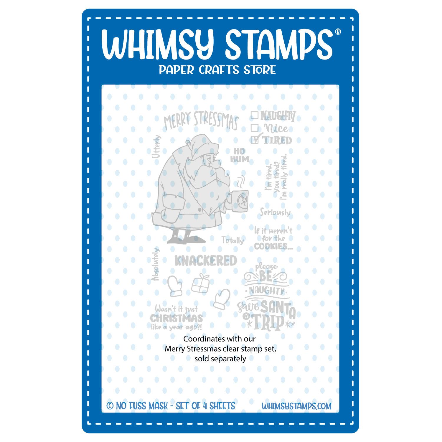 Whimsy Stamps Merry Stressmas NoFuss Masks wsnfm40