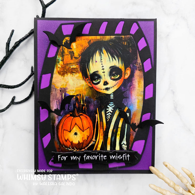 Whimsy Stamps Misfits Quick Card Fronts wsqcf-36 pumpkin