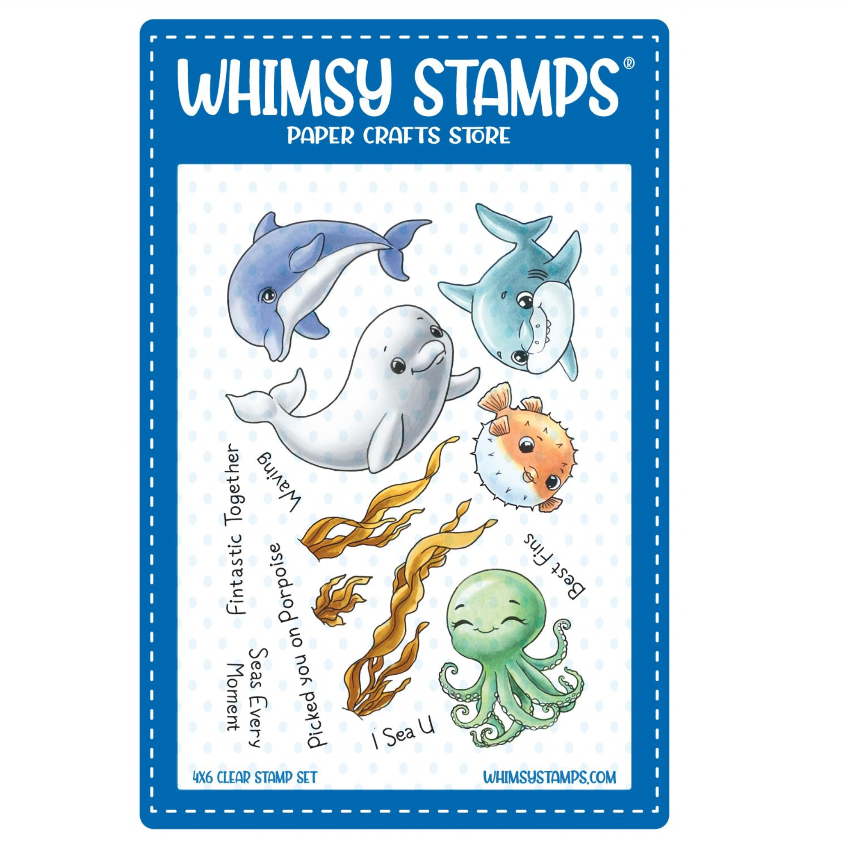 Whimsy Stamps Ocean Friends Clear Stamps c1303a