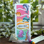 Whimsy Stamps Ocean Friends Clear Stamps c1303a birthday wishes card