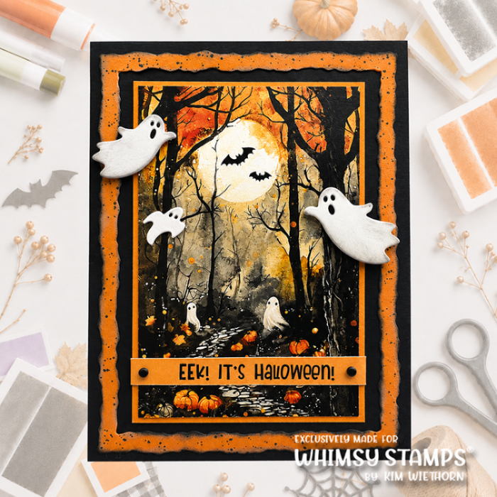 Whimsy Stamps October Nights 6x6 inch Paper Pack wsdp58 ghosts halloween card