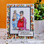 Whimsy Stamps Old Fart Couple Clear Stamp and Die Set flowers