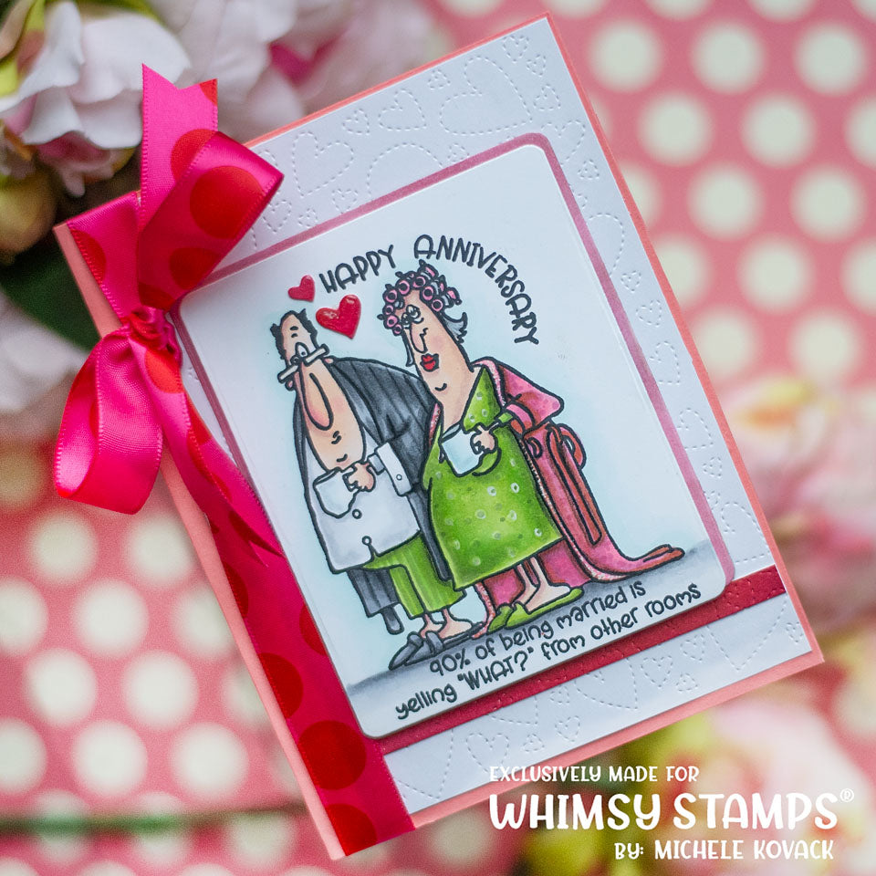 Whimsy Stamps Old Fart Couple Clear Stamps cwsd258b anniversary