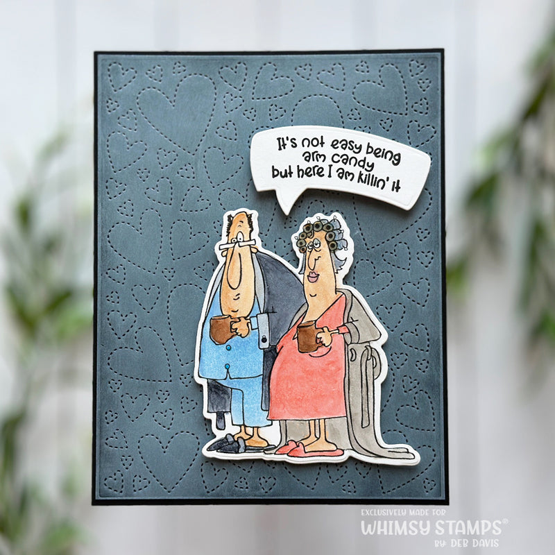 Whimsy Stamps Old Fart Couple Outline Die wsd528a coffee