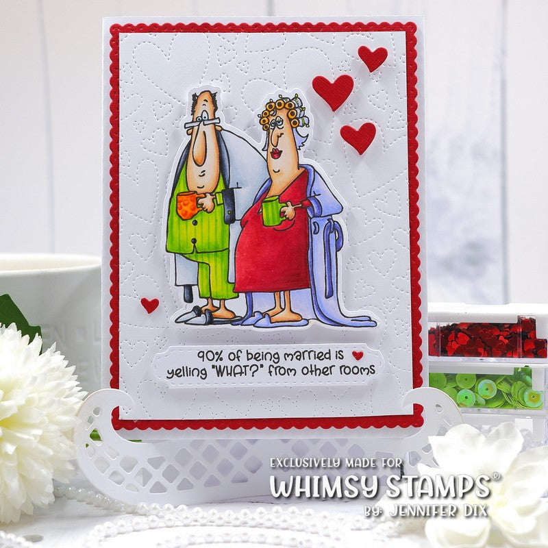 Whimsy Stamps Old Fart Couple Outline Die wsd528a hearts
