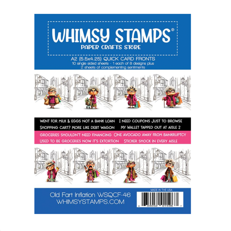Whimsy Stamps Old Fart Inflation Quick Card Fronts wsqcf-46