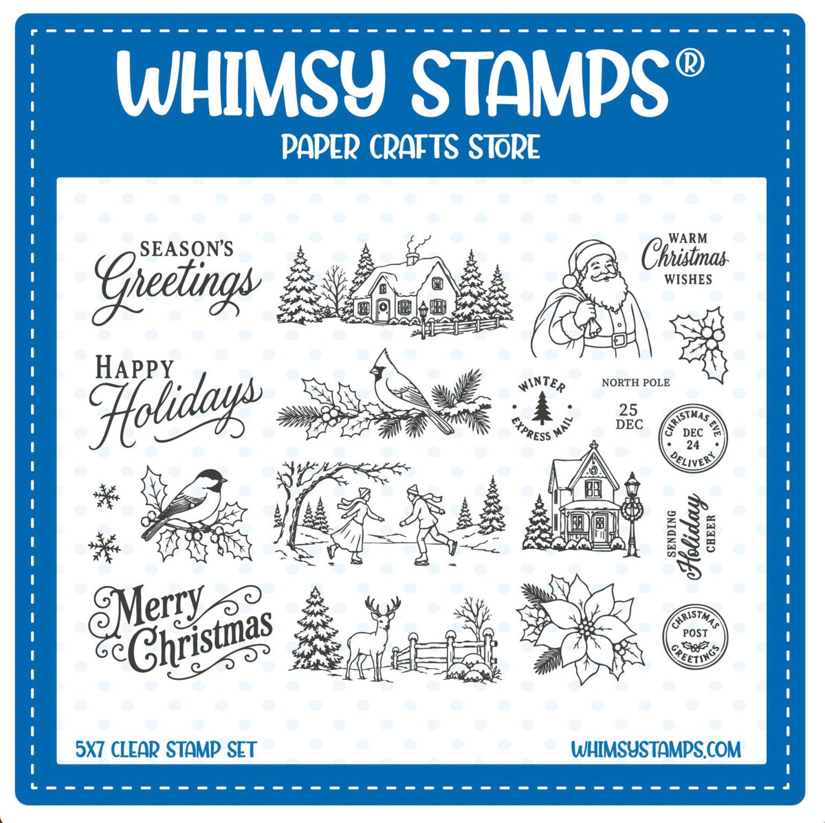 Whimsy Stamps Old Fashioned Christmas Clear Stamps cwsd485