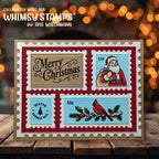 Whimsy Stamps Old Fashioned Christmas Clear Stamps cwsd485 merry christmas postage stamp iris wiechman