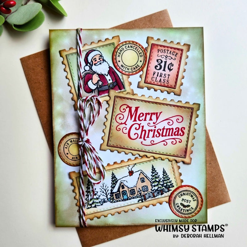Whimsy Stamps Old Fashioned Christmas Clear Stamps cwsd485 winter postage stamps card deborah hellman