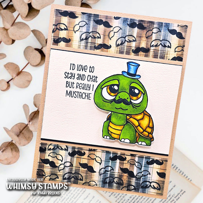 Whimsy Stamps Older Wiser Slower Clear Stamps cwsd299b mustache