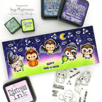 Whimsy Stamps Owl-O-Ween STAMPtember Exclusive Stamps 3480ssc Spooky Cute Slimline Card | color-code:ALT01
