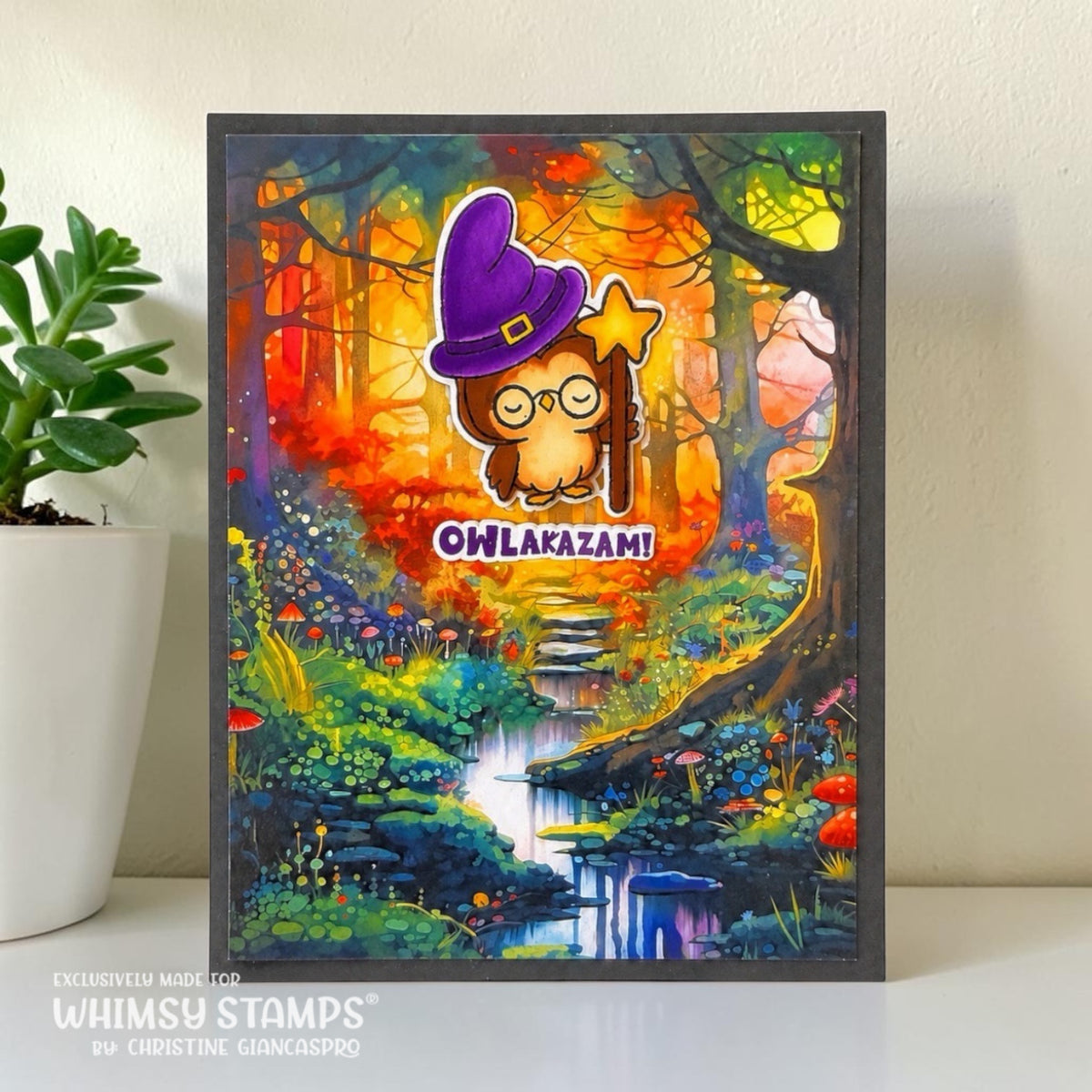 Whimsy Stamps Owl-O-Ween STAMPtember Exclusive Stamps and Dies Cute Halloween Card Magic Forest